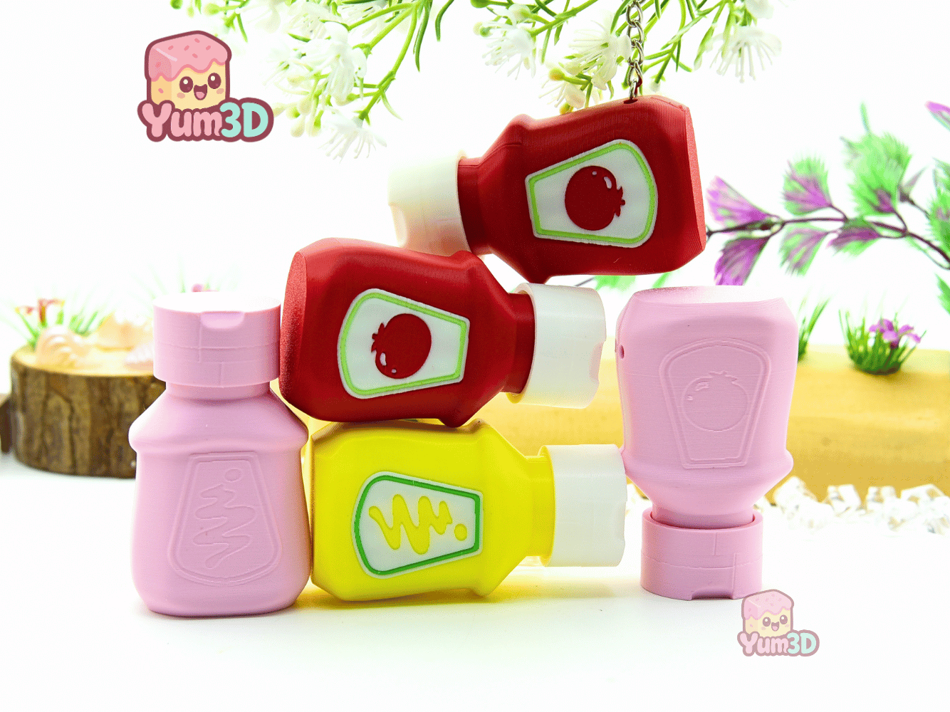 Yum3D-Ketchup and Mustard Fidget Clicker Keychain_05.png