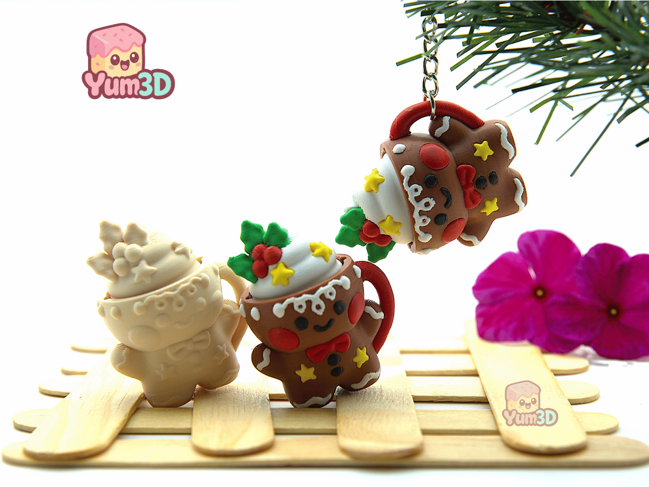 Yum3D-Christmas Ginger Cookie Mug Fidget Clicker Keychain_05.png
