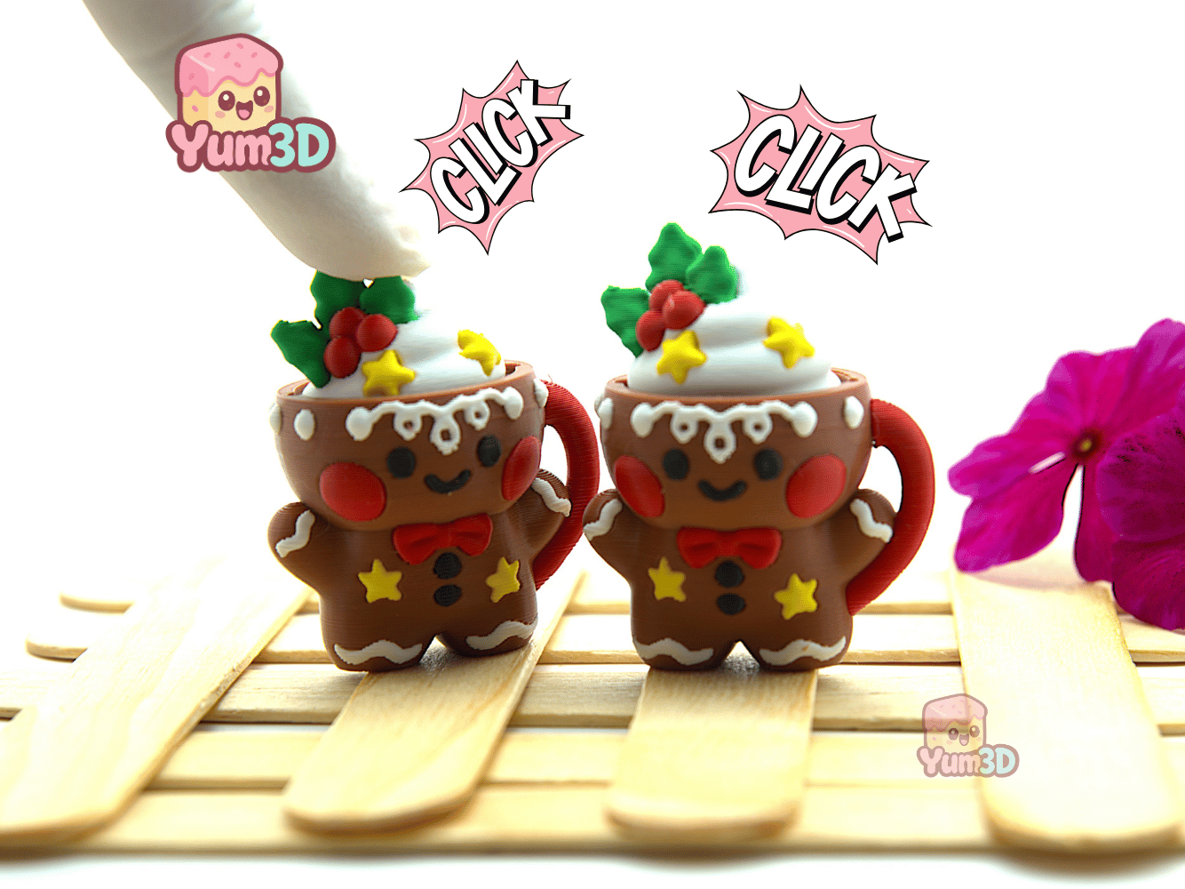 Yum3D-Christmas Ginger Cookie Mug Fidget Clicker Keychain_01.png