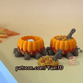 Yum3D-Cozy Pumpkin Bowl Fidget Clicker Keychain_10.gif