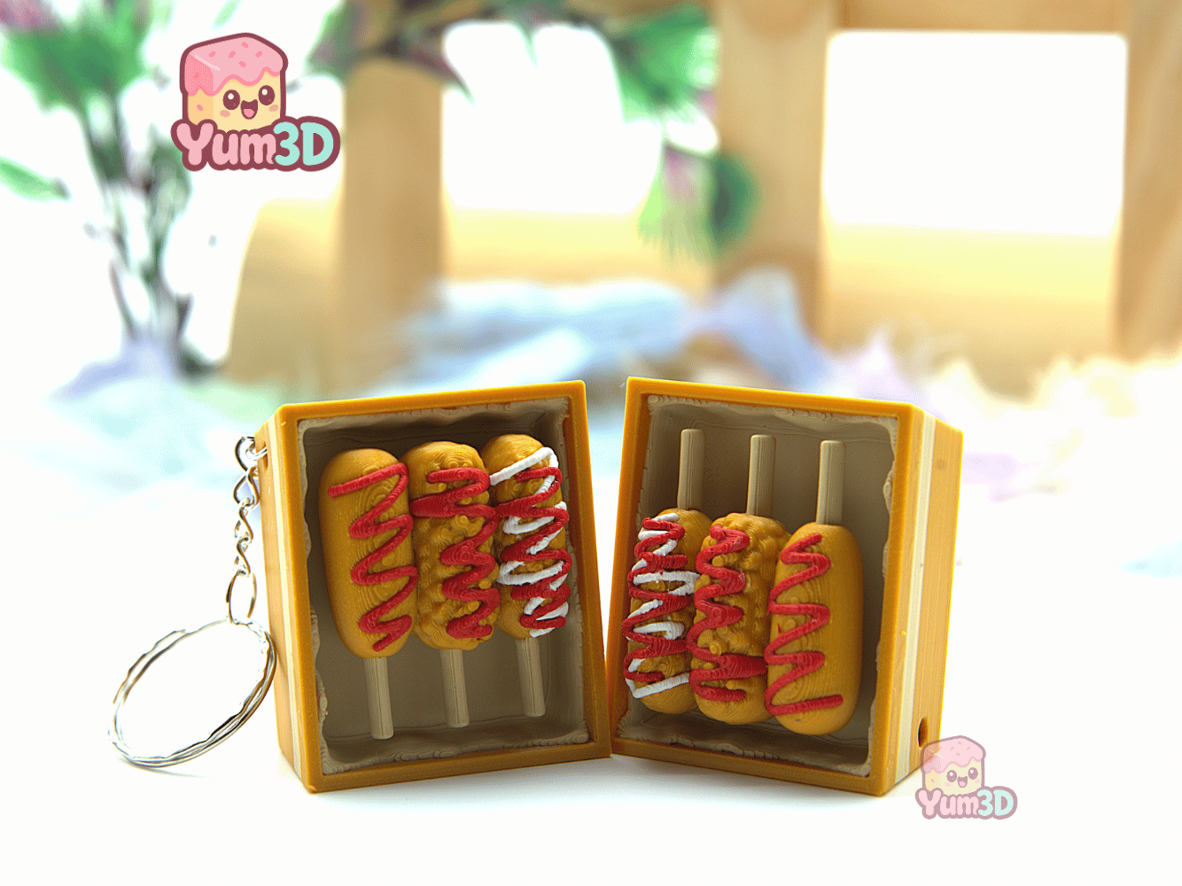 Yum3D-Kawaii Corn Dog Box Fidget Clicker Keychain_10.png