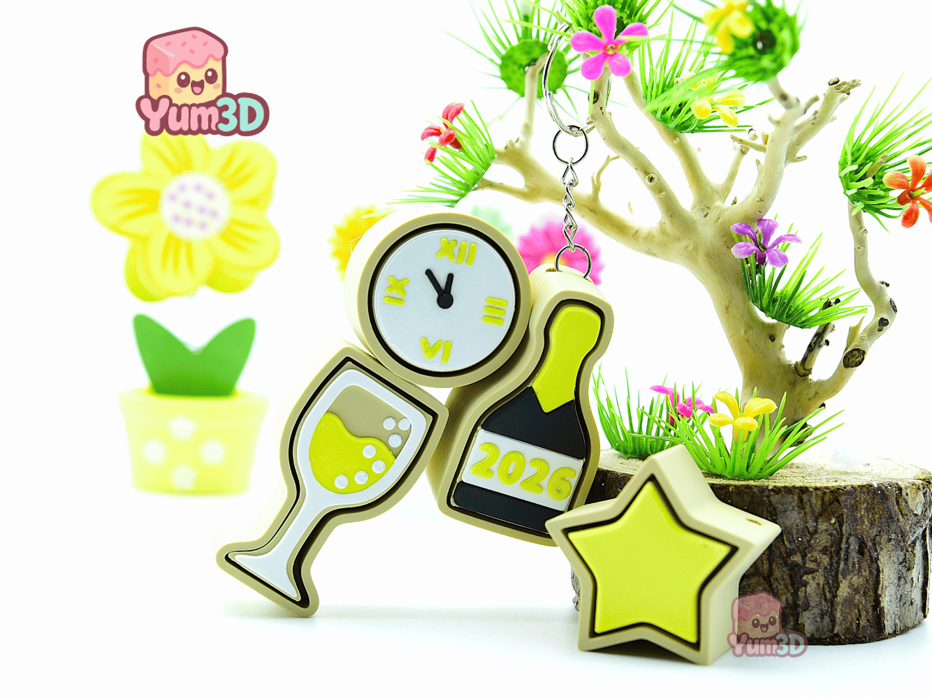 Yum3D-New Year's Celebration Cookies Set of Clicker Keychains_07.png