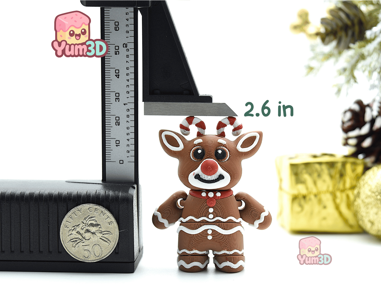 Yum3D-Christmas Gingerbread Reindeer Articulated Keychain_03.png