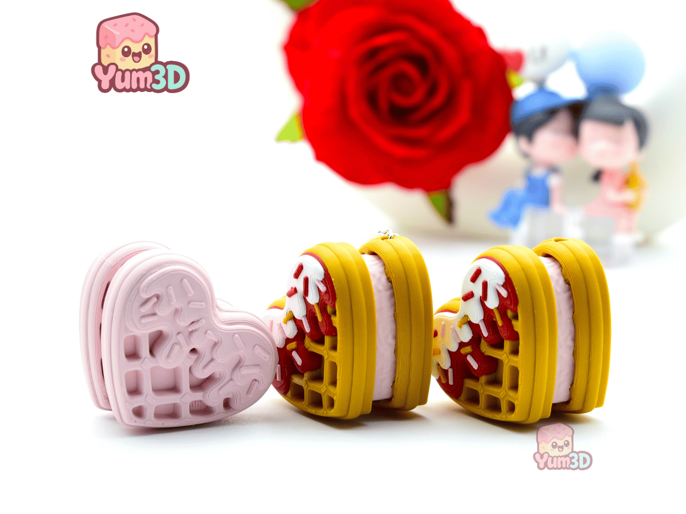 Yum3D-Valentine Heart Waffle Fidget Clicker Keychain_08.png