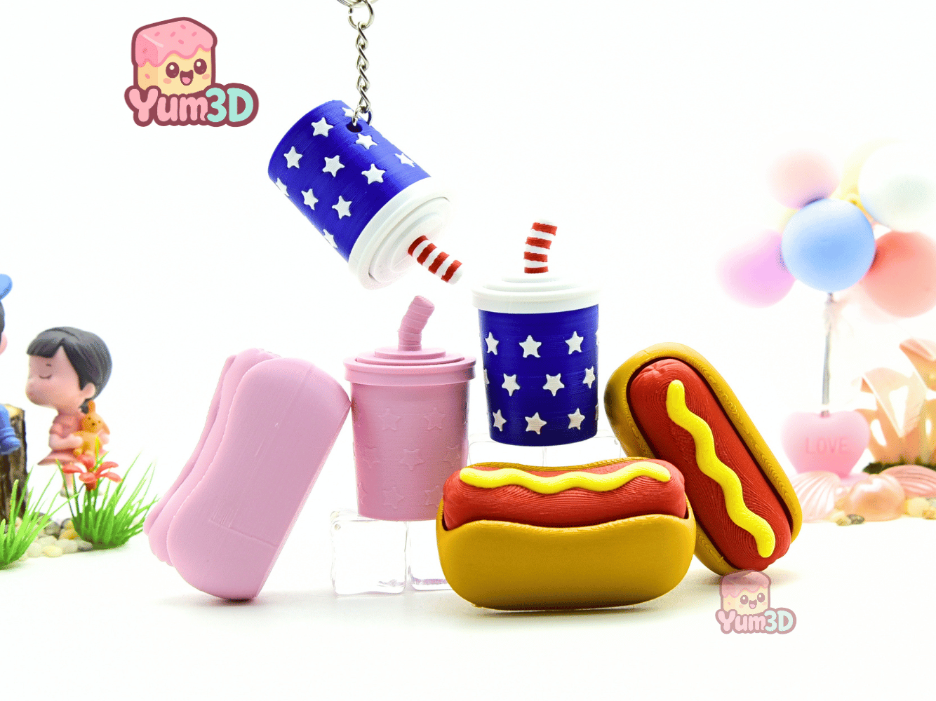 Yum3D-Playful Hot Dog and Soda Fidget Clicker Keychain_08.png