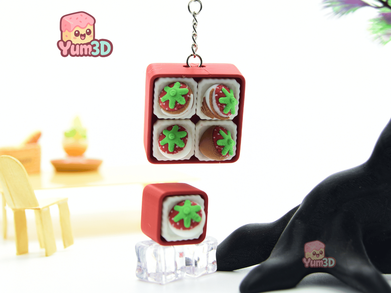 Yum3D-Strawberry Snack Box Set of Clicker Keychains_07.png
