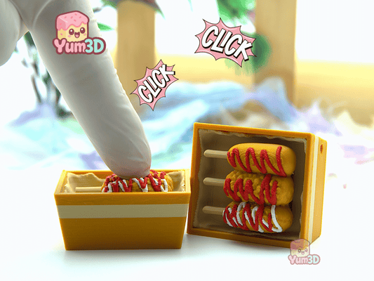 Yum3D-Kawaii Corn Dog Box Fidget Clicker Keychain_01.png