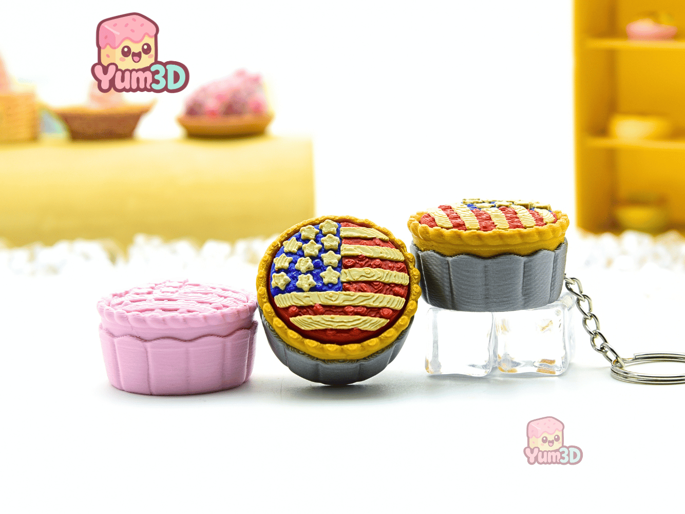 Yum3D-American Flag Pie for July 4th Fidget Clicker Keychain_08.png