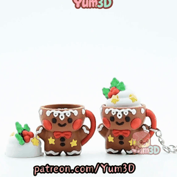 Yum3D-Christmas Ginger Cookie Mug Fidget Clicker Keychain_11.gif
