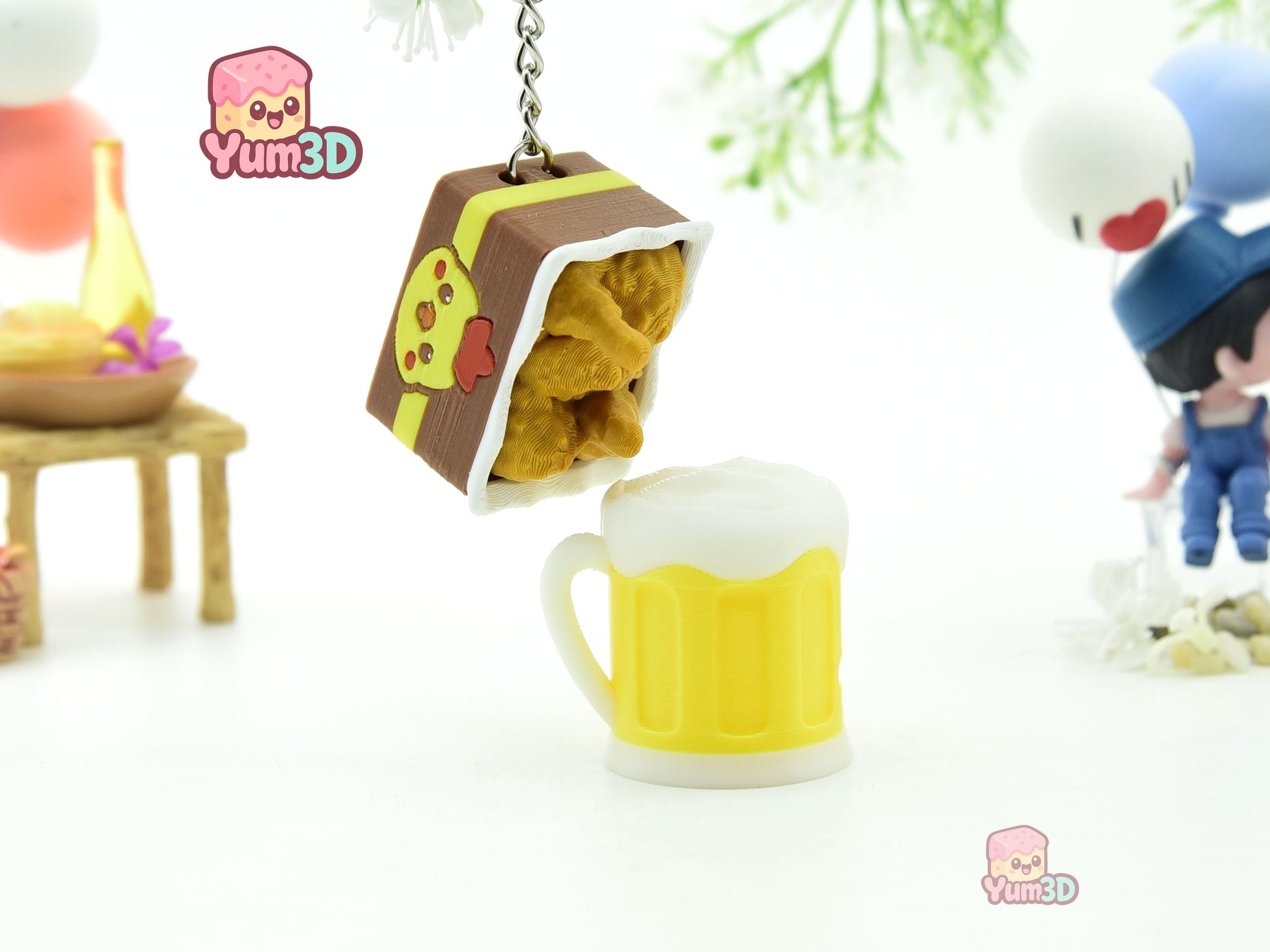 Yum3D-Beer Mug and Fried Chicken Set of Clicker Keychains_06.jpg