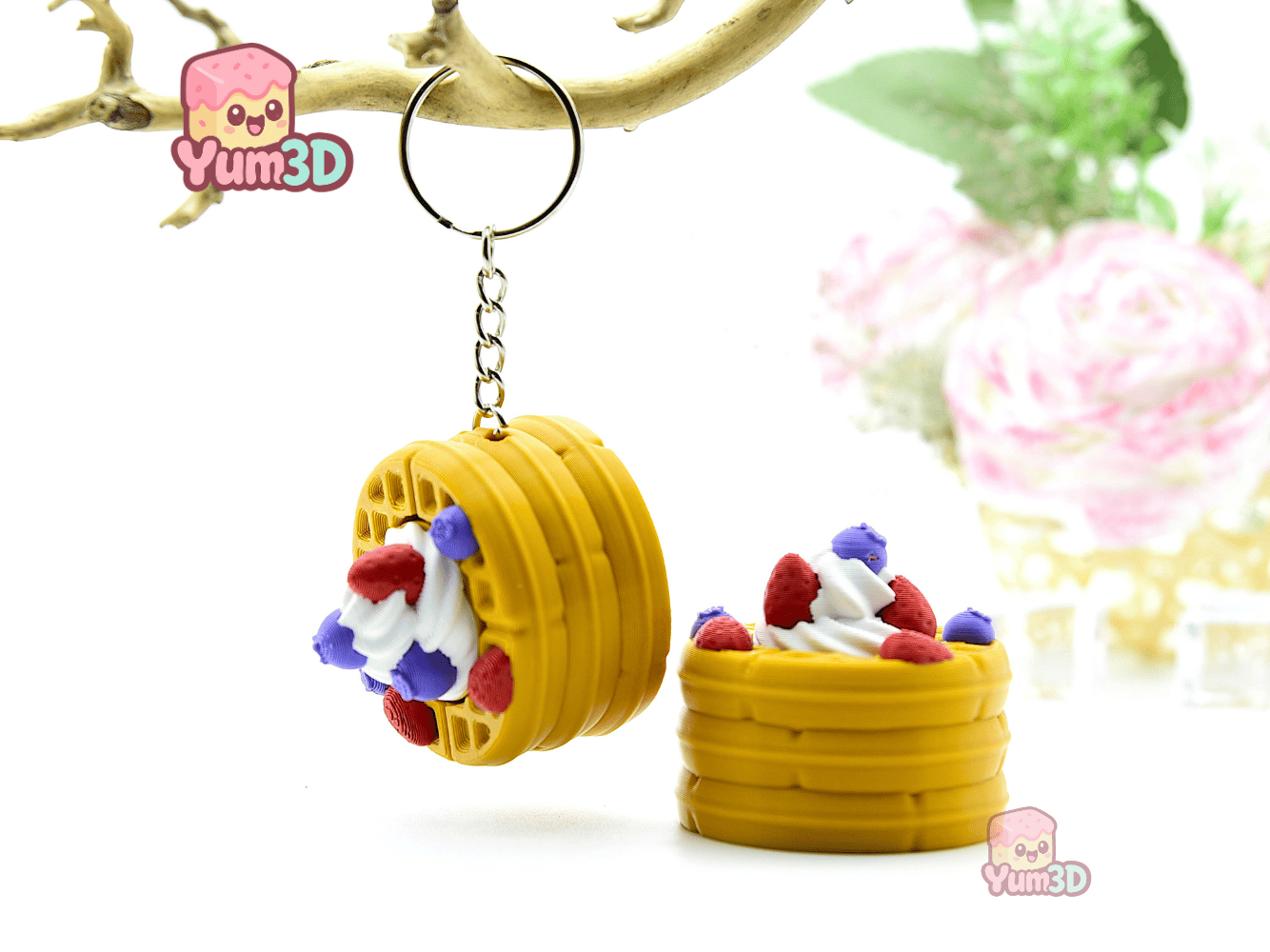Yum3D-Spring Sweet Berry Waffle Fidget Clicker Keychain_06.png