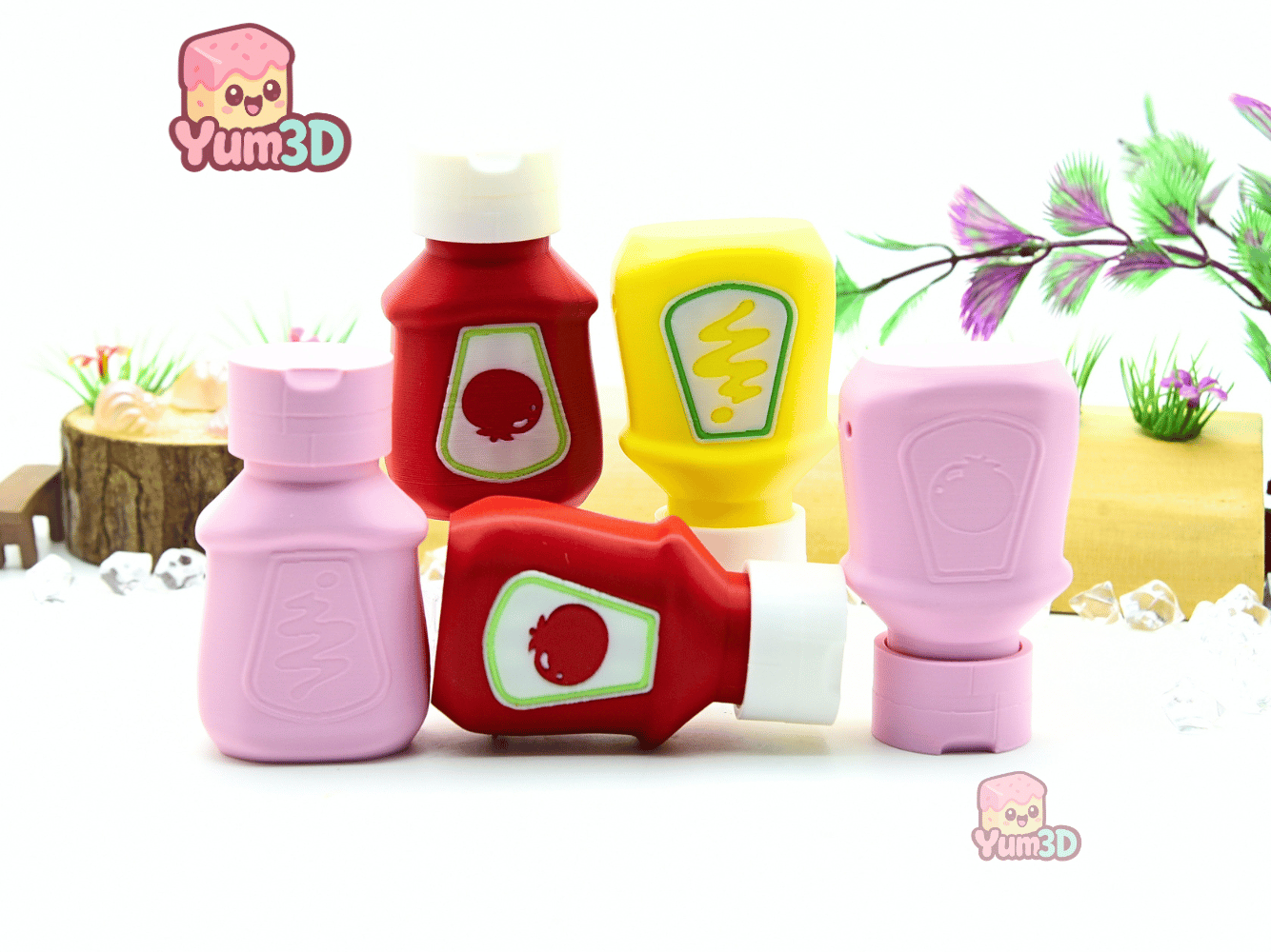 Yum3D-Ketchup and Mustard Fidget Clicker Keychain_08.png