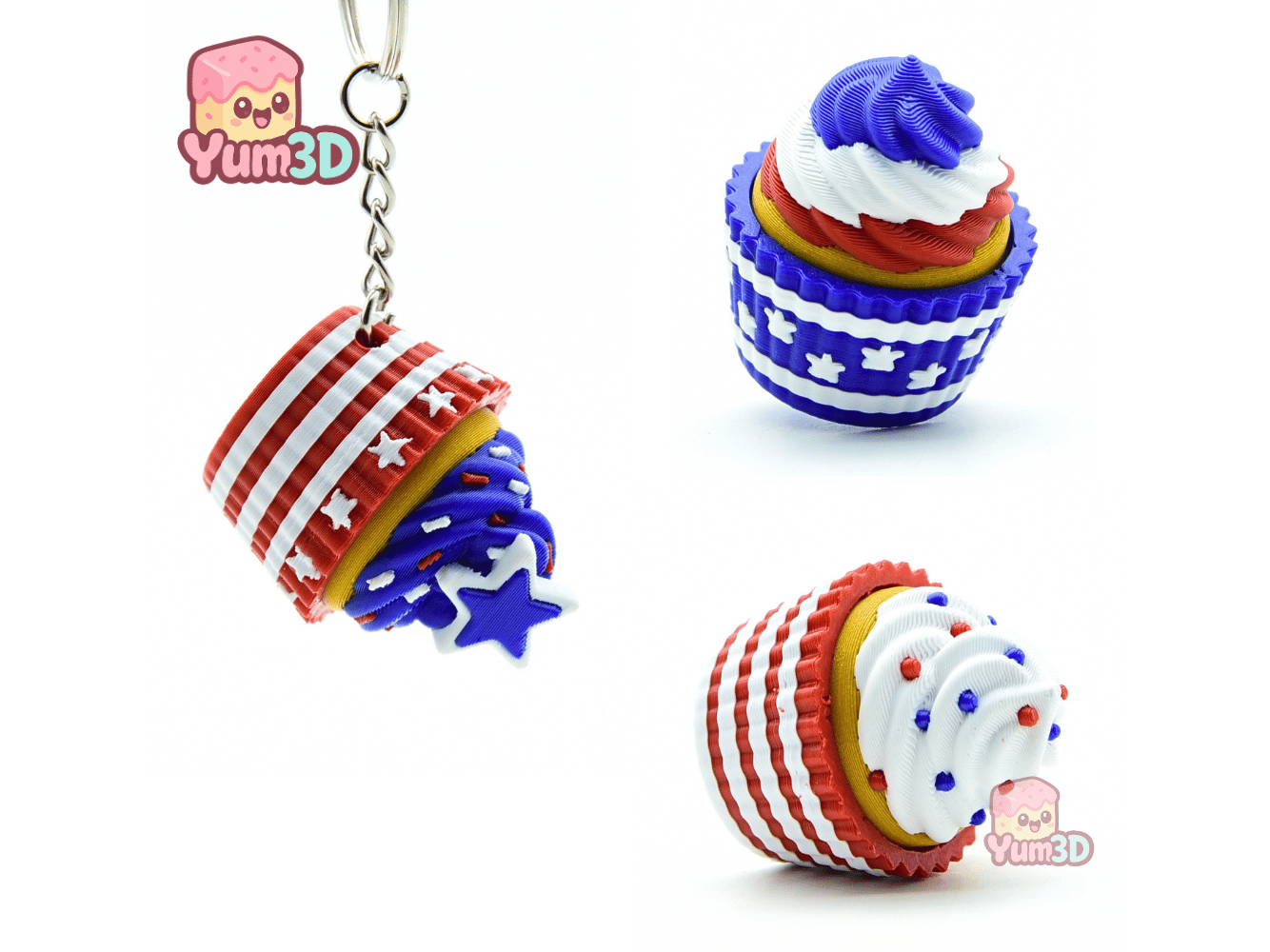 Yum3D-July 4th Cupcake for Food Lovers Set of Clicker Keychains_02.png