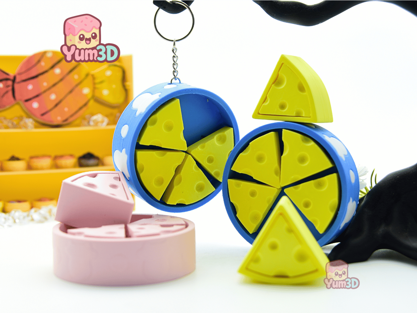 Yum3D-Cheese Slice Box Set of Clicker Keychains_05.png