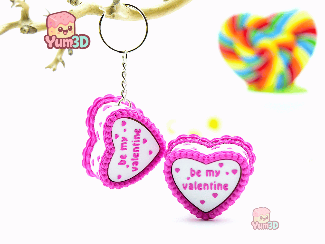 Yum3D-Valentine Retro Heart Cake Fidget Clicker Keychain_06.png