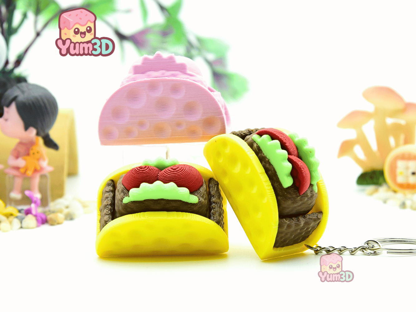 Yum3D-Taco for Food Lovers Fidget Clicker Keychain_08.png