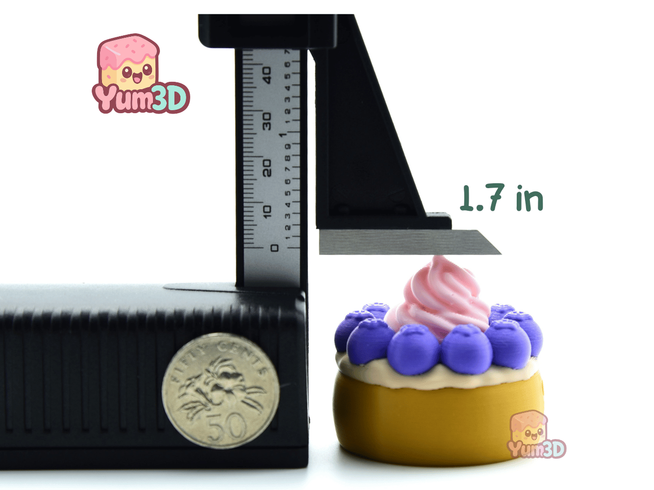 Yum3D-Blueberry Shortcake for food lovers Fidget Clicker Keychain_04.png