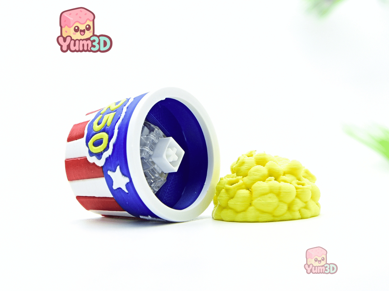 Yum3D-America 250 Popcorn Bucket for July 4th Fidget Clicker Keychain_03.png