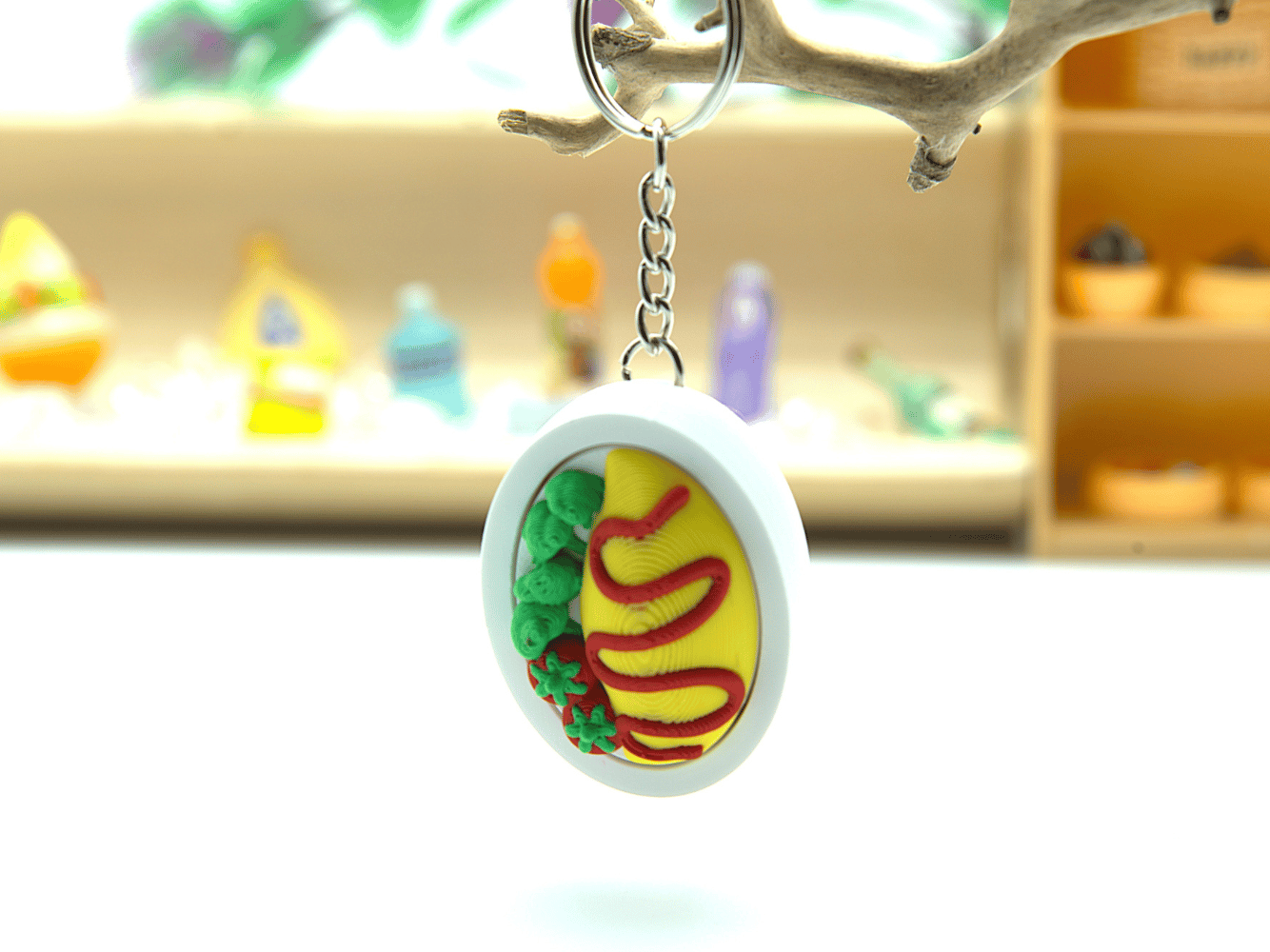 Yum3D-Omurice Delight for Food Lovers Fidget Clicker Keychain_07.png