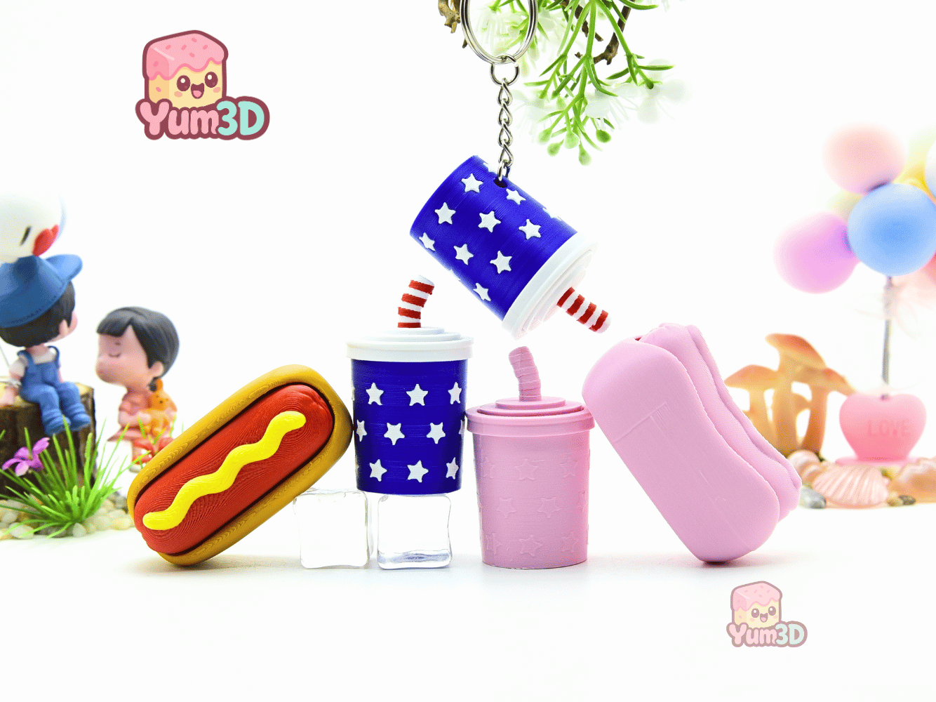 Yum3D-Playful Hot Dog and Soda Fidget Clicker Keychain_05.png
