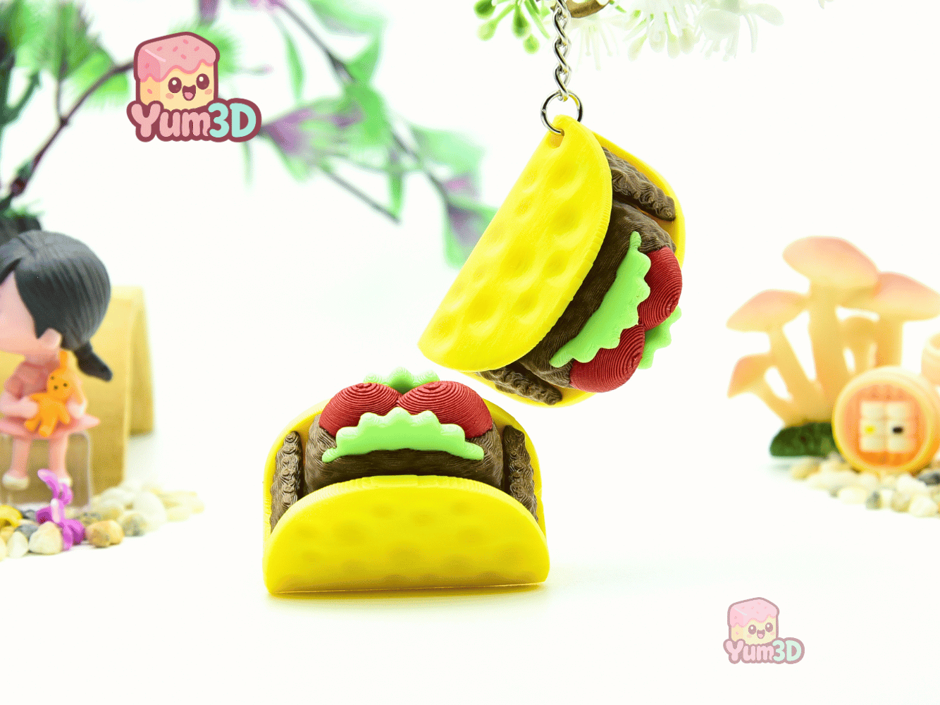 Yum3D-Taco for Food Lovers Fidget Clicker Keychain_06.png