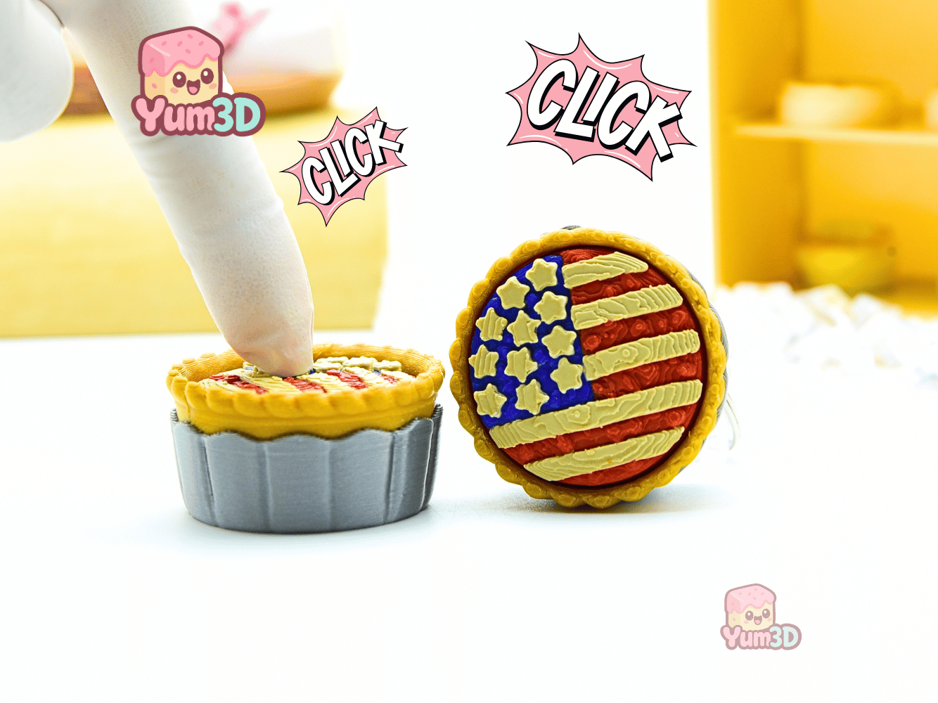 Yum3D-American Flag Pie for July 4th Fidget Clicker Keychain_01.png