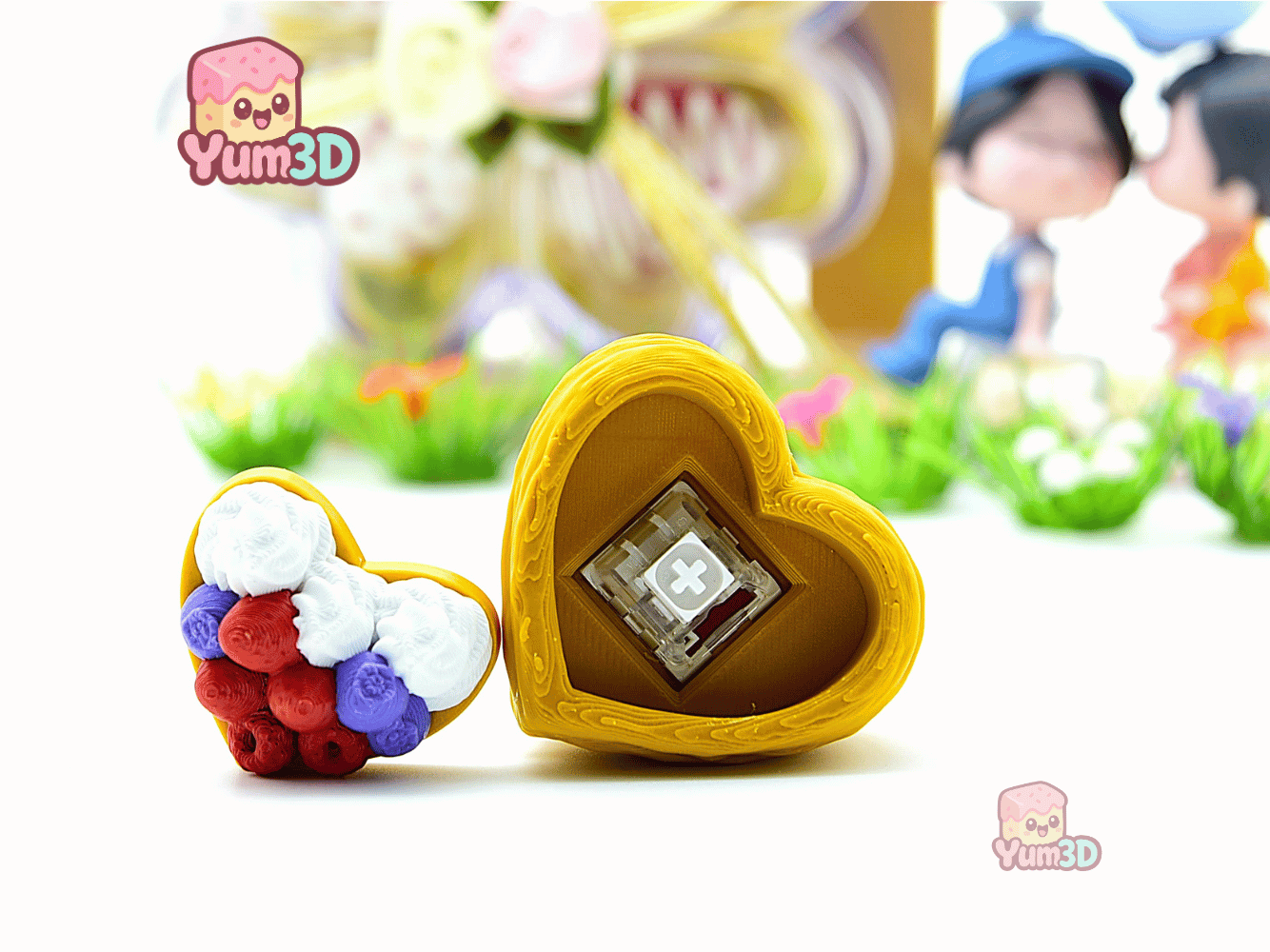 Yum3D-Valentine Heart Fruit Tart Fidget Clicker Keychain_03.png