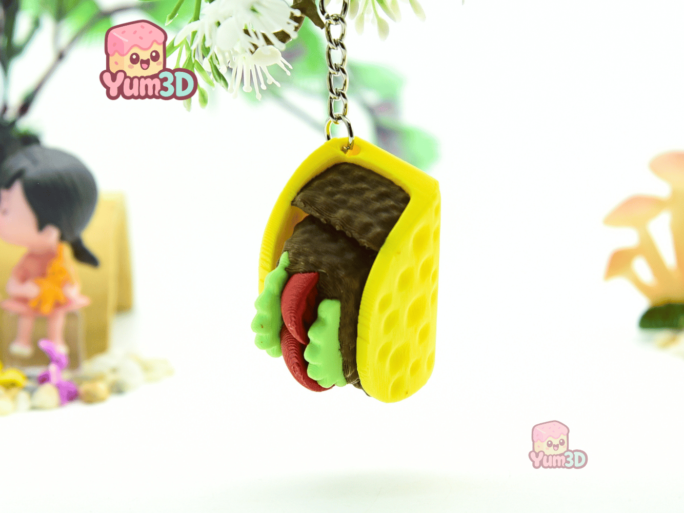 Yum3D-Taco for Food Lovers Fidget Clicker Keychain_07.png