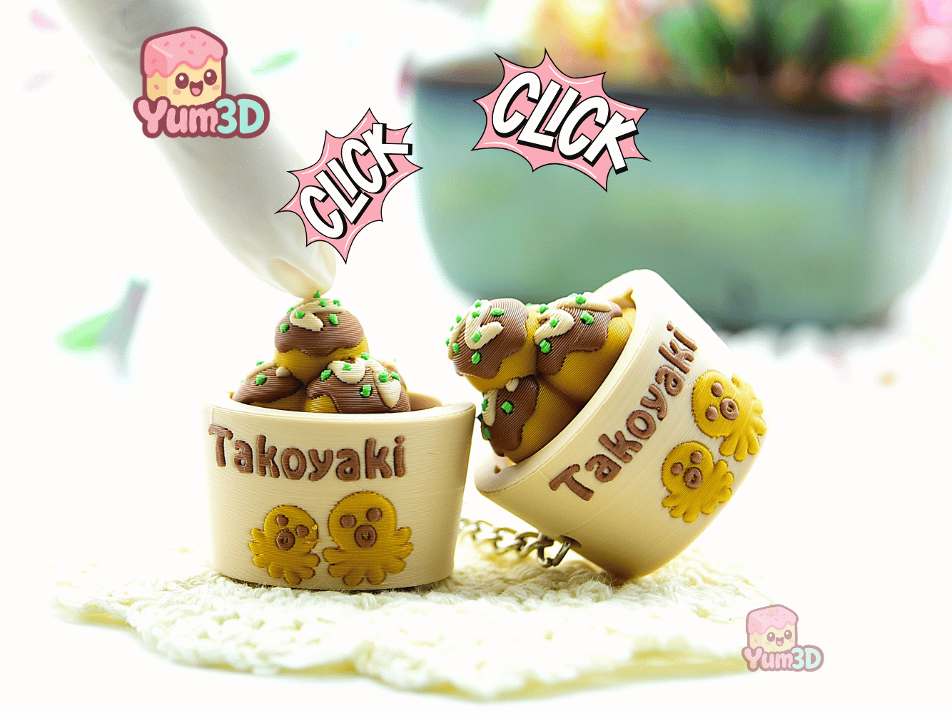 Yum3D-Takoyaki Delight for Food Lovers Fidget Clicker Keychain_01.png