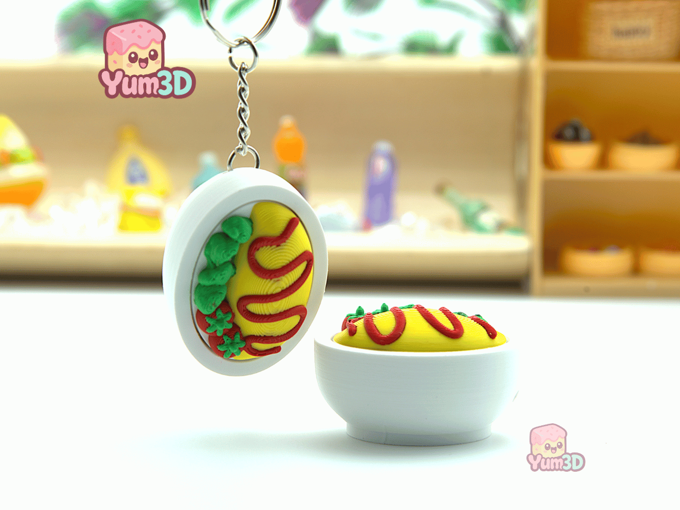 Yum3D-Omurice Delight for Food Lovers Fidget Clicker Keychain_10.png