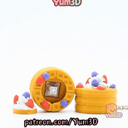 Yum3D-Spring Sweet Berry Waffle Fidget Clicker Keychain_11.gif