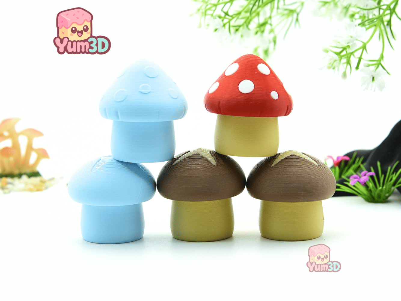 Yum3D-Mushroom Duo for Mushroom Lovers Fidget Clicker Keychain_08.png