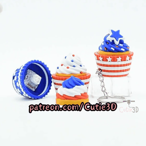 Yum3D-July 4th Cupcake for Food Lovers Set of Clicker Keychains_11.gif