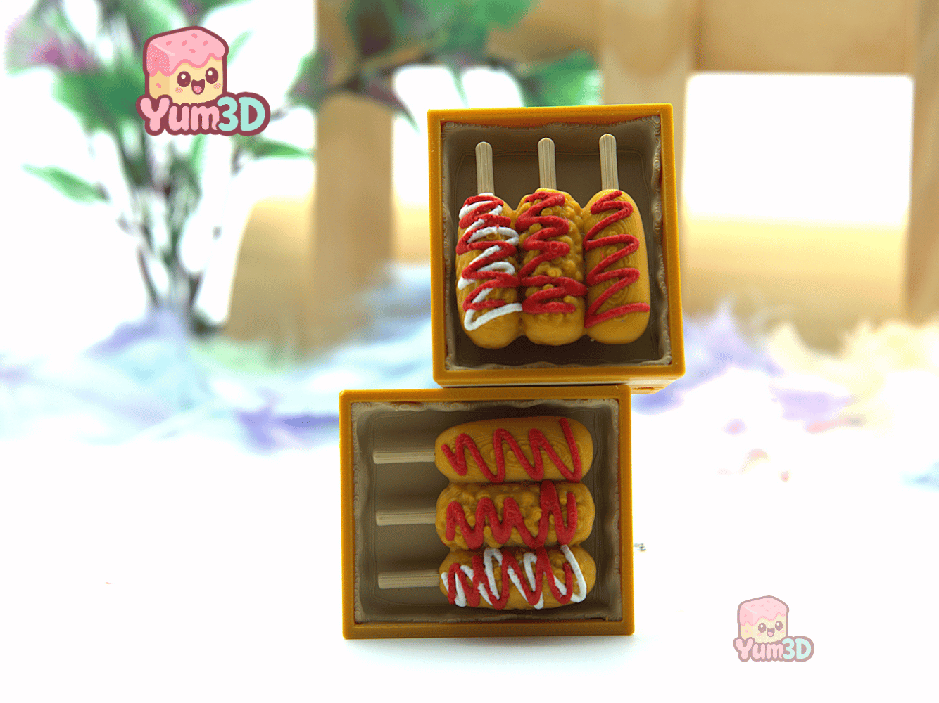 Yum3D-Kawaii Corn Dog Box Fidget Clicker Keychain_09.png