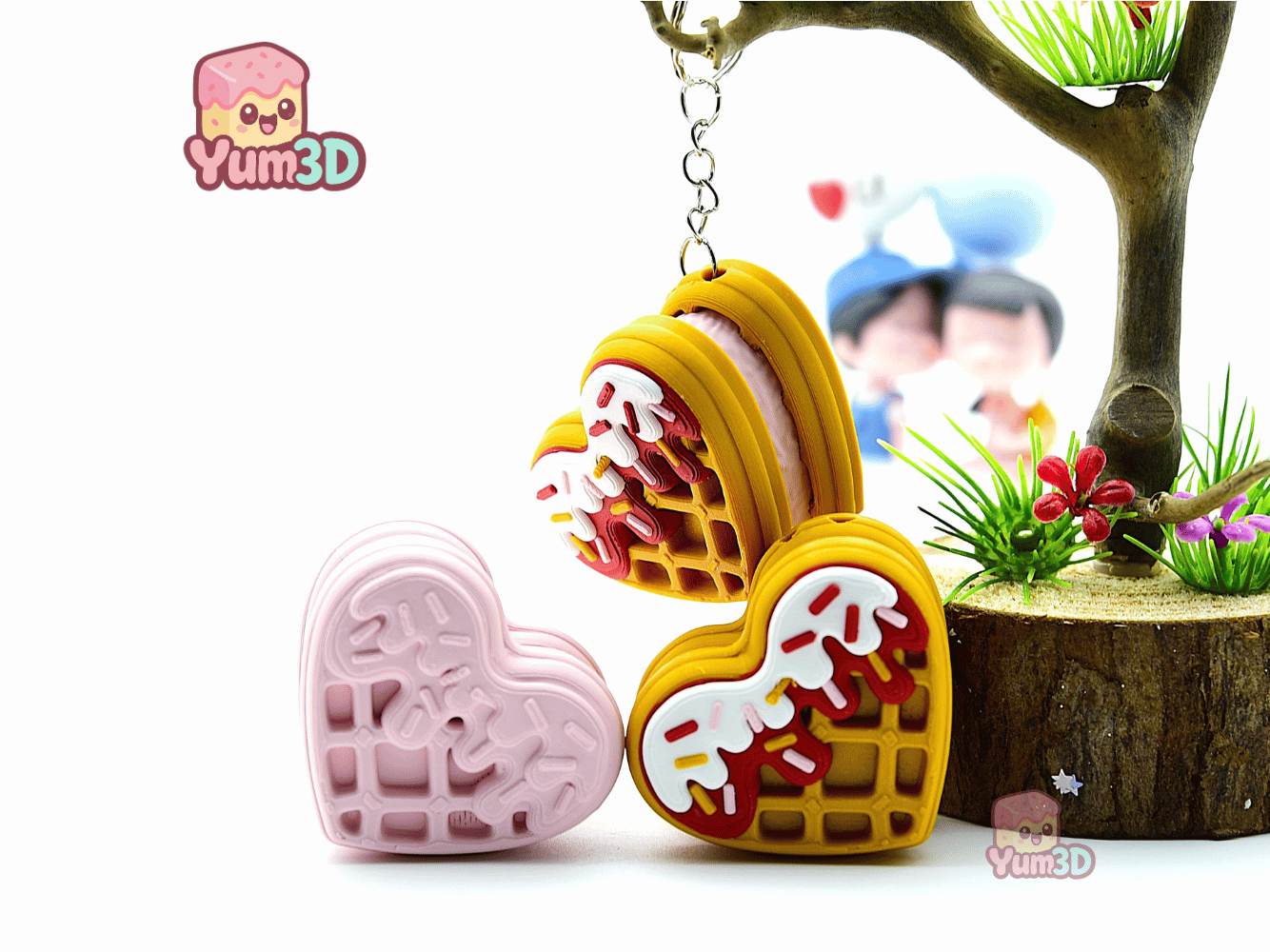 Yum3D-Valentine Heart Waffle Fidget Clicker Keychain_05.png