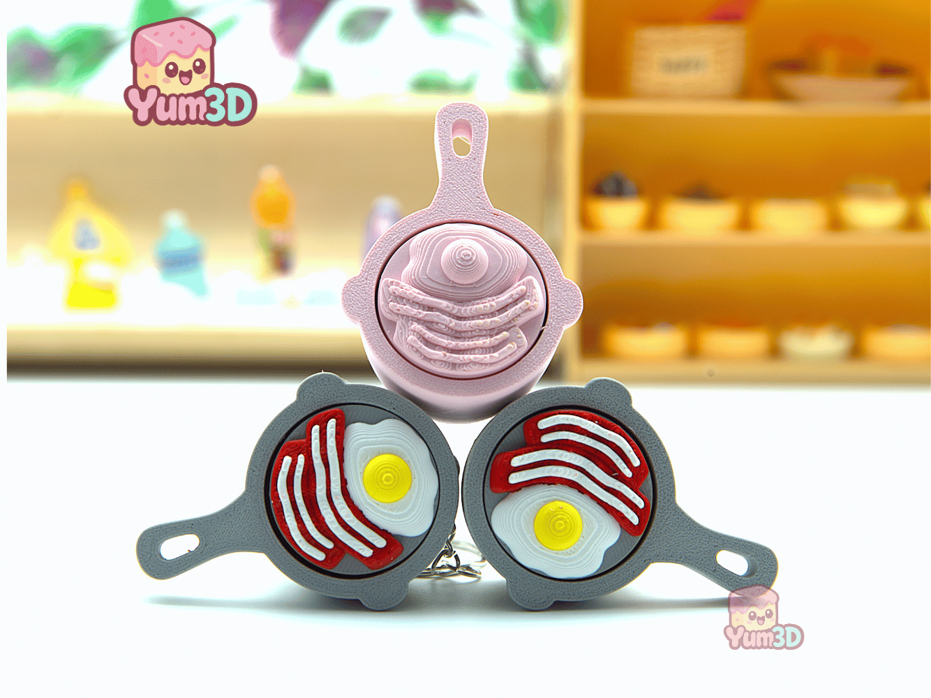 Yum3D-Breakfast Fun Eggs and Bacon Fidget Clicker Keychain_08.png