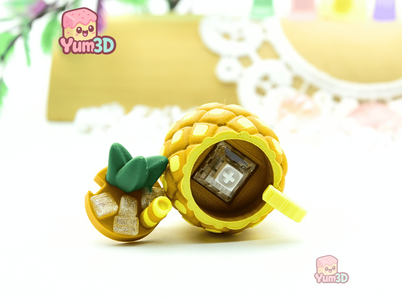 Yum3D-Pineapple Colada Tropical Treat Fidget Clicker Keychain_03.png