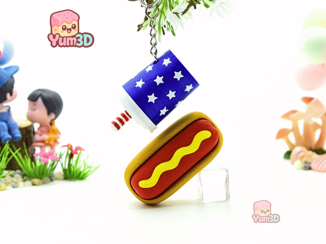Yum3D-Playful Hot Dog and Soda Fidget Clicker Keychain_07.png