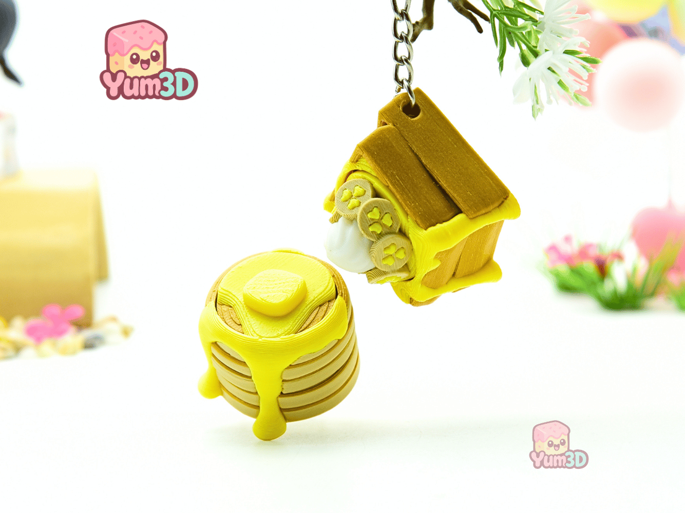 Yum3D-Pancake and Waffle Stack Set of Clicker Keychains_07.png