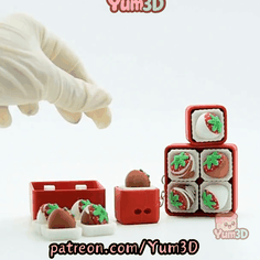 Yum3D-Strawberry Snack Box Set of Clicker Keychains_11.gif