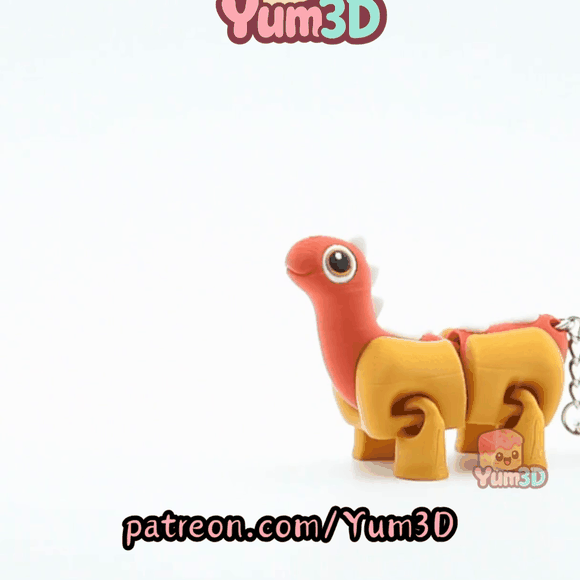Yum3D-Dino Hotdog Articulated Keychain_10.gif