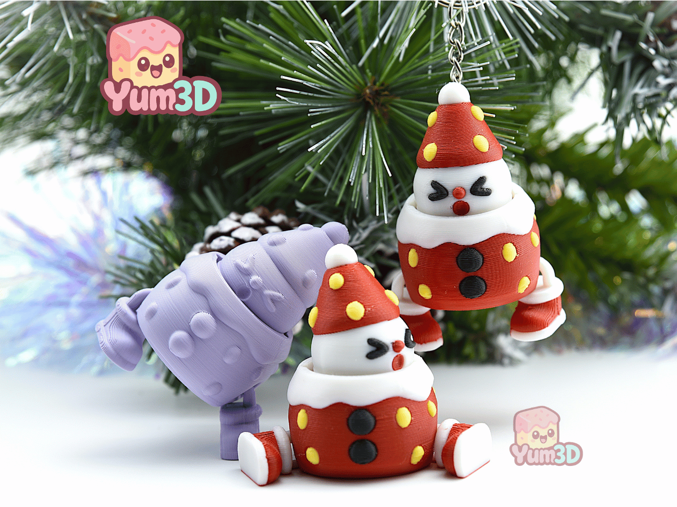 Yum3D-Snowy Holiday Strawberry Articulated Fidget Clicker Keychain_05.png