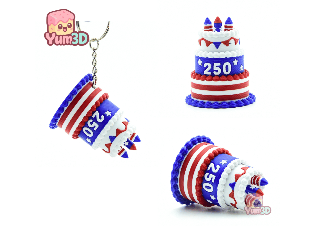 Yum3D-July 4th Patriotic Celebration Cake Set of Clicker Keychains_02.png