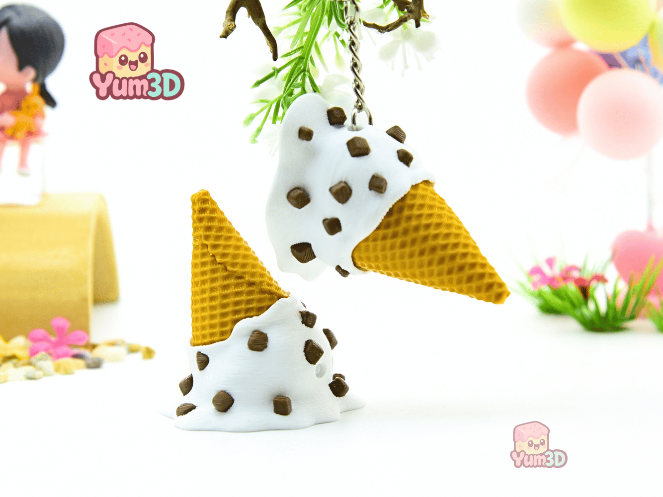 Yum3D-Melted Ice Cream for Food Lovers Fidget Clicker Keychain_06.png
