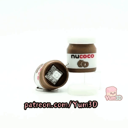 Yum3D-Chocolate Spread Jar Fidget Clicker Keychain_11.gif