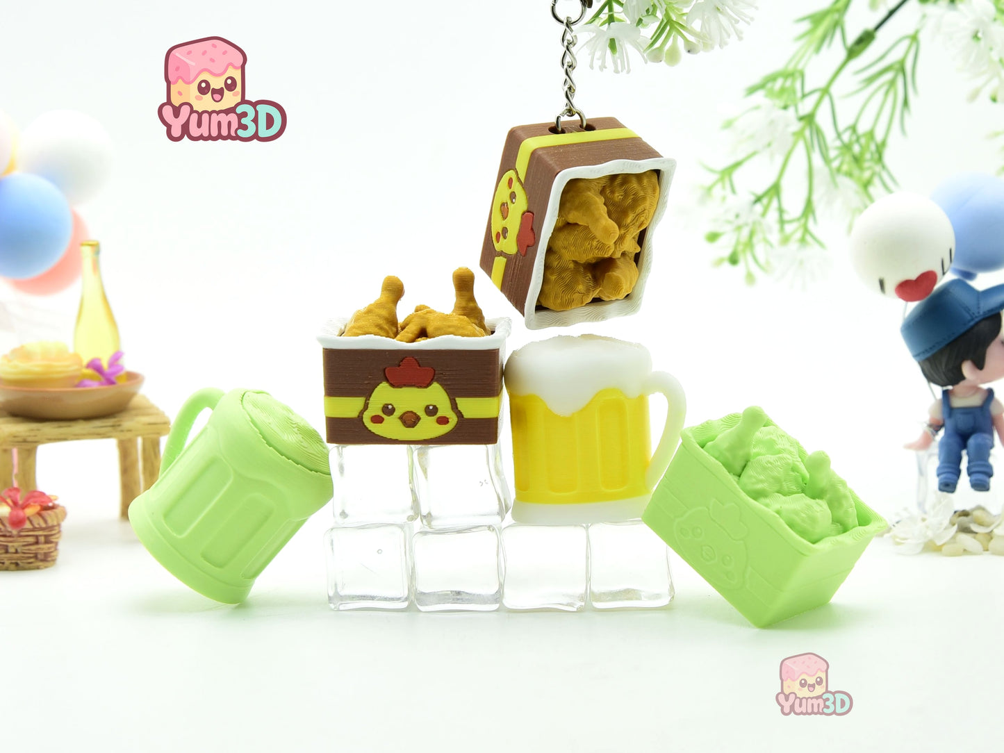 Yum3D-Beer Mug and Fried Chicken Set of Clicker Keychains_04.jpg