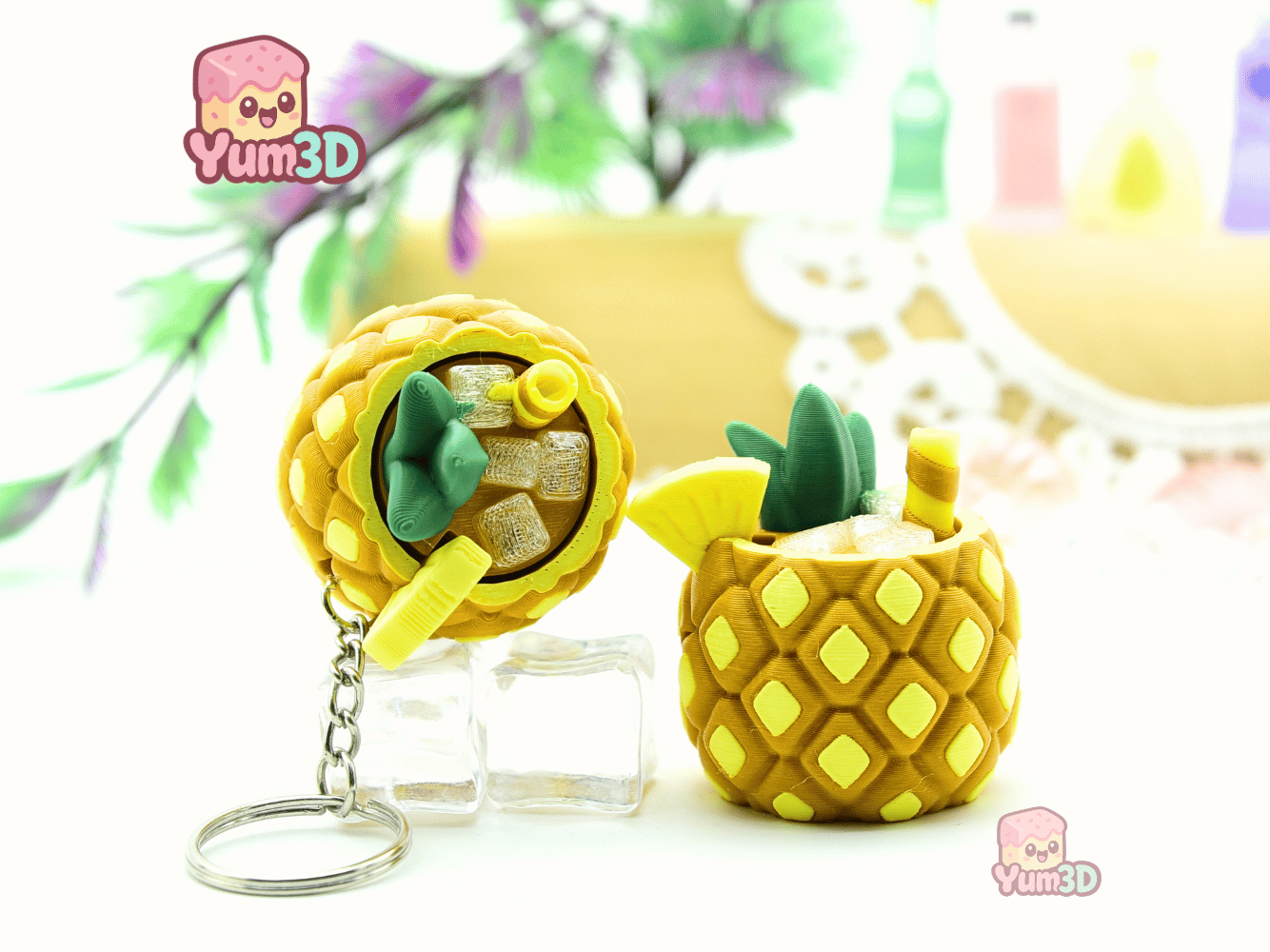 Yum3D-Pineapple Colada Tropical Treat Fidget Clicker Keychain_09.png
