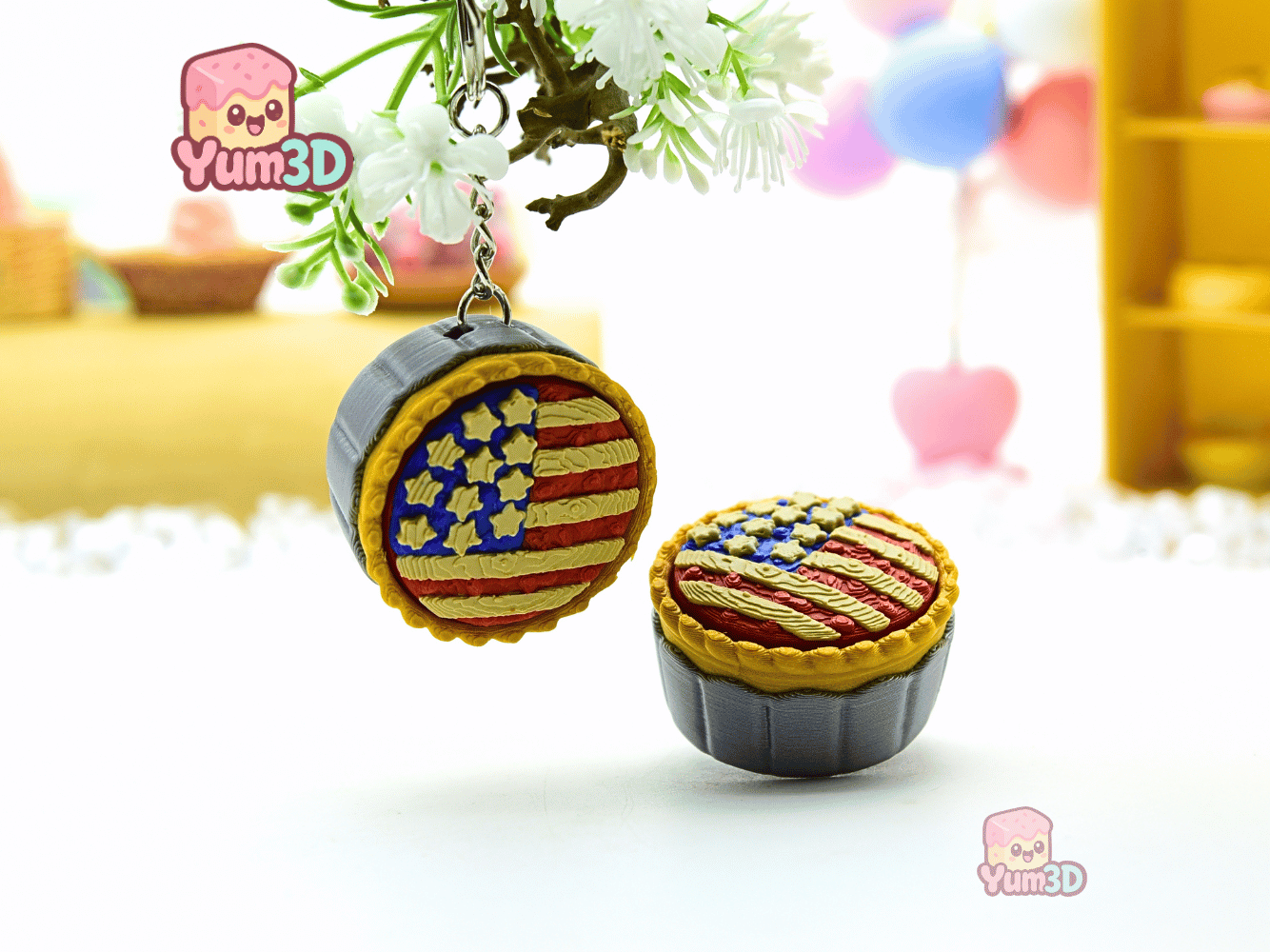Yum3D-American Flag Pie for July 4th Fidget Clicker Keychain_06.png