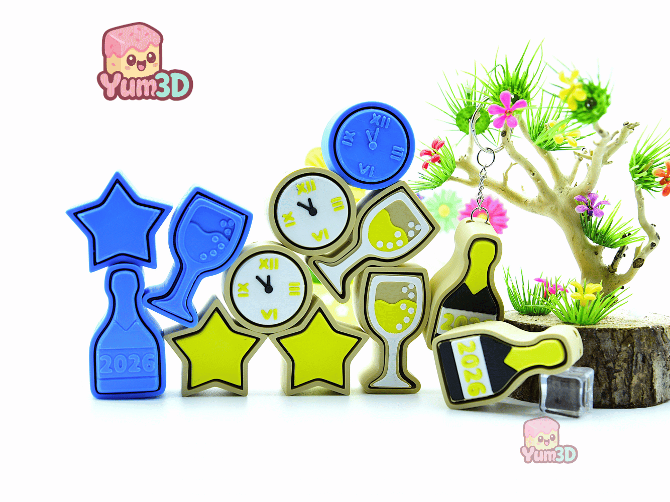 Yum3D-New Year's Celebration Cookies Set of Clicker Keychains_05.png