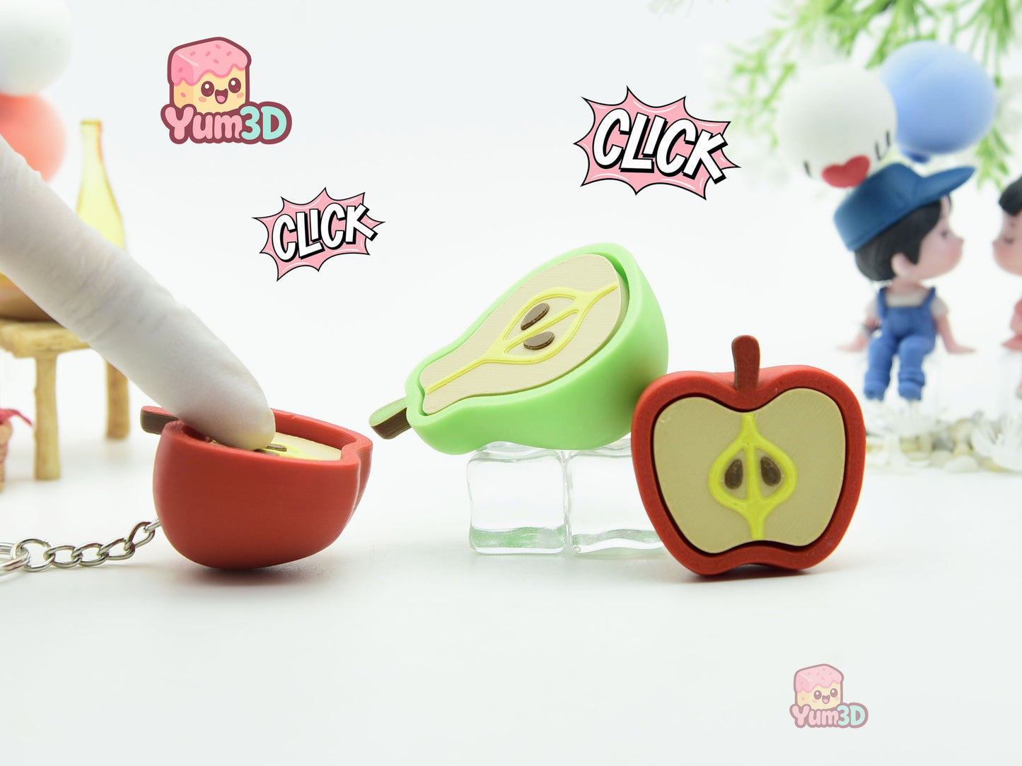 Yum3D-Pear and Apple Set of Clicker Keychains_01.jpg